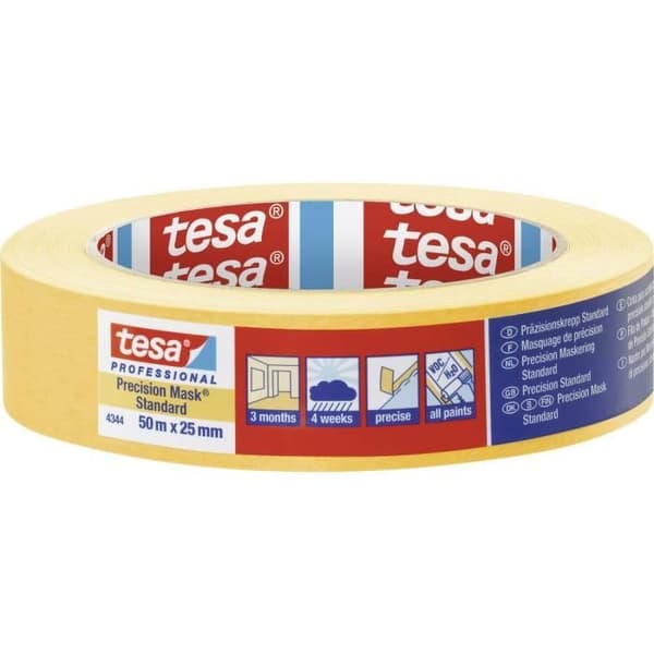 Maskeringstejp - tesa - PRECISION STANDARD - Gul - 50 m x 25 mm - 1 st(s)