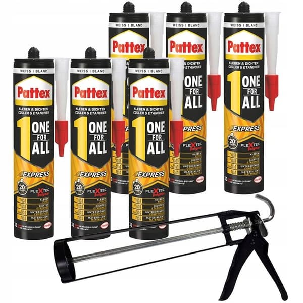 Koll och polymermassa - Pattex - ONE FOR ALL Express - 390g - Snabb härdning - Väderbeständig