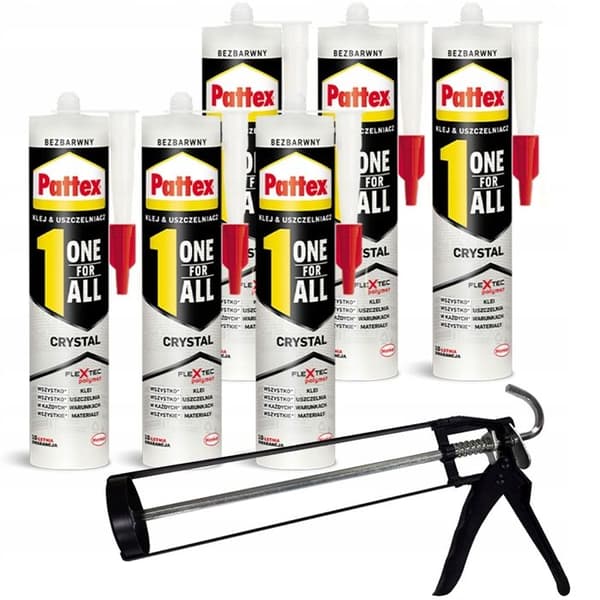 6x PATTEX ONE FOR ALL CRYSTAL Monteringslim