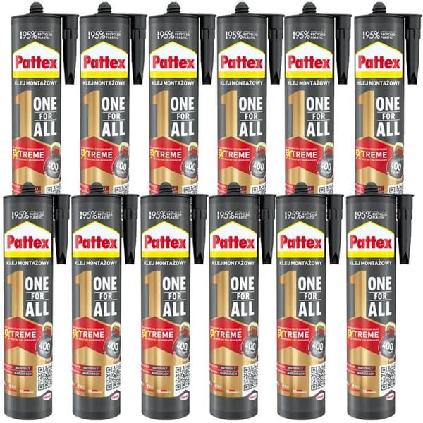 Snabblim - Pattex - One4All - Förpackning med 12 - 440g - Väderbeständig