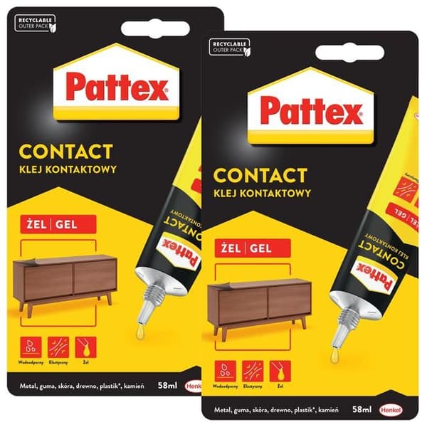 Colle Gel - Pattex - 58ml - Paket med 2 - Precis Limning - Multi-Materialer