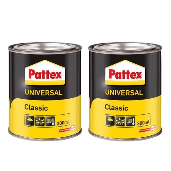 Kontaktlim - Pattex - Universal Classic - Pack med 2 - 300ml - Hållbar och elastisk