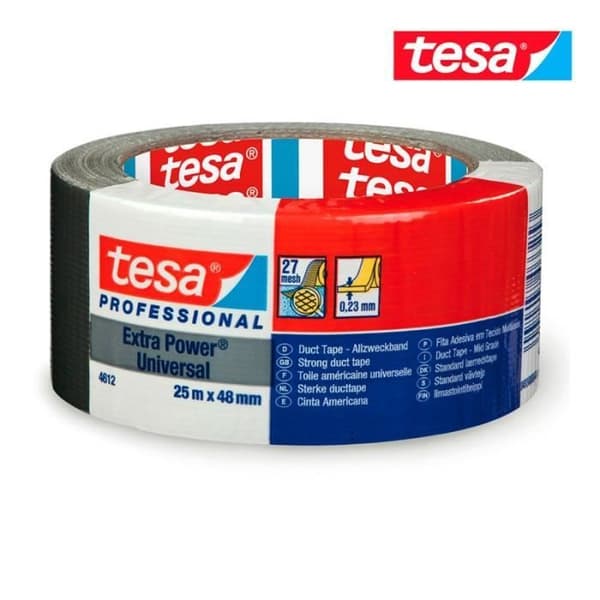 Tejp - Tesa - 4612 - Svart - 25m x 48mm - Multifunktionell