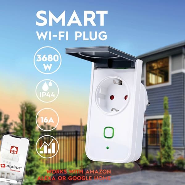 Intelligent kontakt - Alpina - 8711252265148 - IP44 - 3,7 kW - Wi-Fi med förbrukningsräknare