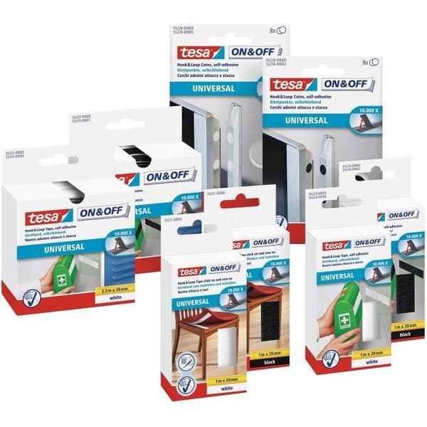 TESA Extra starka remsor 0,1 m x 50 mm - Vit - 2 st