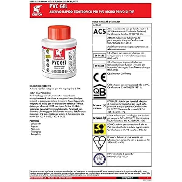 PVC gellim 250 ml med borste - Griffon - Imedio Products