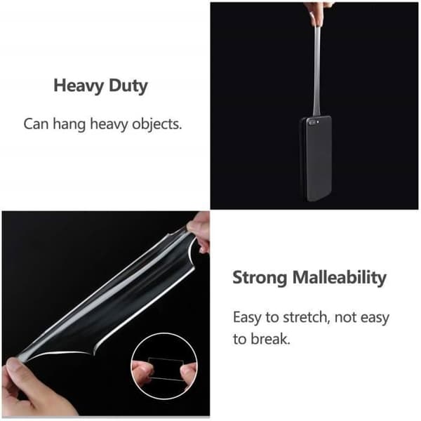 Dubbelhäftande tejp - MTEVOTX - Transparent nanotejp - 30 mm x 3M - Tvättbar - Multifunktionell