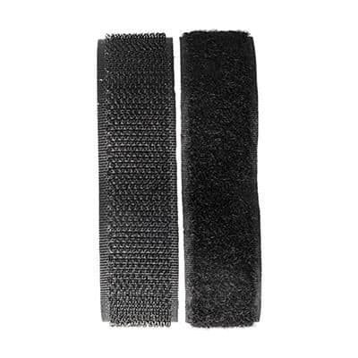 Kardborreband - SCRATCH FIX - 2 x 75 cm - Svart - Självgripande och återanvändbar