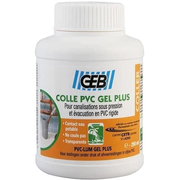 Gel plus PVC-lim - GEB - 250 mL - PVC-rörmontering - Speciellt dricksvatten - THF-fritt