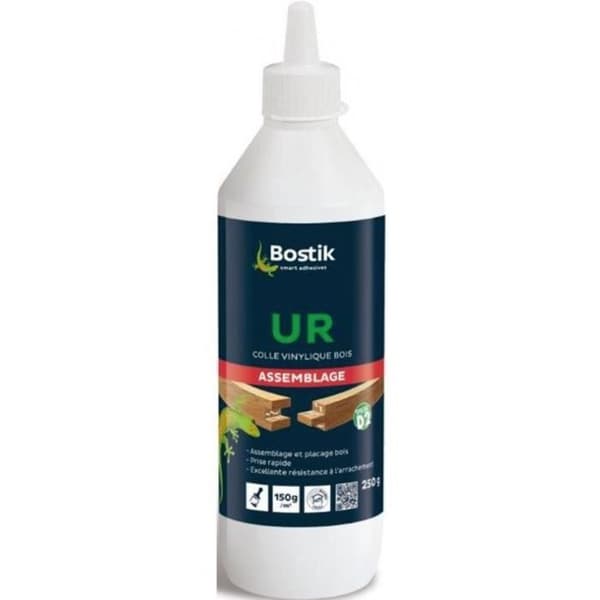 Colle Vinylique - BOSTIK - UR Spéciale D2 - Snabbtorkande - Draghållfasthet - 250 g