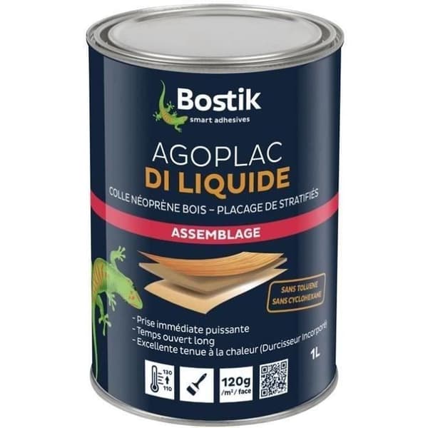 Kontaktlim – BOSTIK – AGOPLAC DI LIQUIDE – Inkluderad Härdare – 1 L – Amber