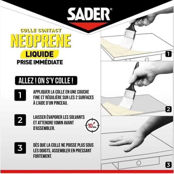 Kontaktlim måttlig kontakt - SADER - 750 ml - Metallburk - Optimal vidhäftning - Lätt att applicera