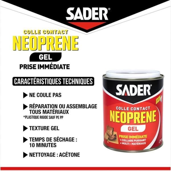 SADER Gel neopren kontaktlim - 750 ml