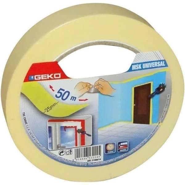GEKO Universellt maskeringstejp - 25 mm x 50 m