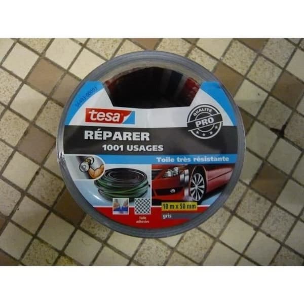 Reparationsklister - TESA - Grå duk - 10m x 50mm - Mångsidig - Hållbar