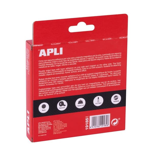 Tejp - Magnetisk - Extra stark - Extra motståndskraftig - Alla stöd - 19mm x 3m - Apli