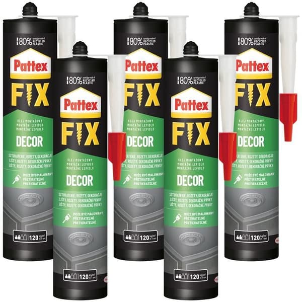 5x Pattex Fix Decor 380g monteringslim