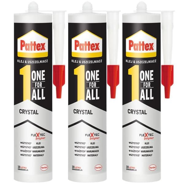3x Pattex One4All Crystal 290g monteringslim