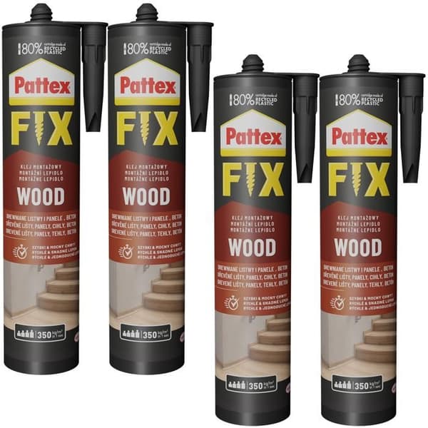 4x Pattex Fix Wood 385g montageklister