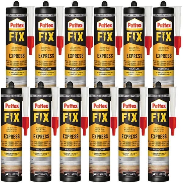 12x Pattex Fix Express 375g lim för montering