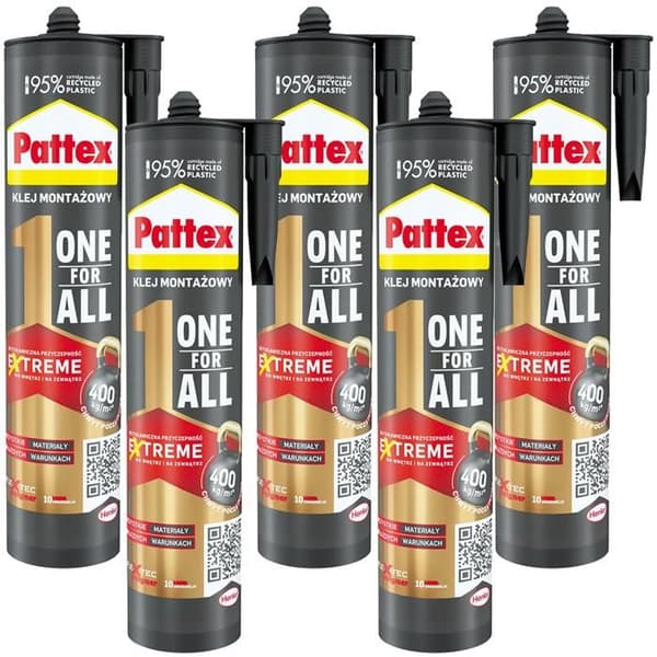 Mångsidigt lim - Pattex - One4All - 5x 440g - Stark vidhäftning - Vädertålig
