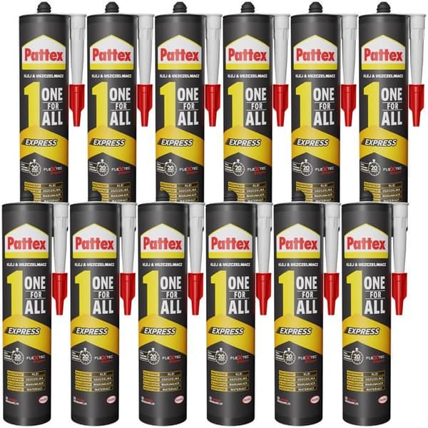 12x Pattex One4All Express monteringslim 390g