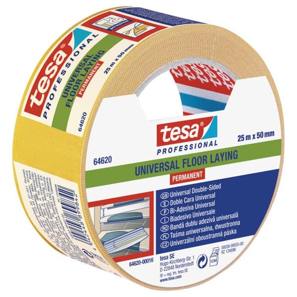Permanent dubbelhäftande tejp - Tesa - 64620 - Vit - 25m x 50mm
