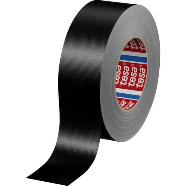 Vävtejp - TESA - 25 m x 38 mm - Svart - Mångsidig - Hög vidhäftning