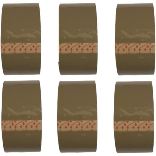 Tejp - Brun - Set om 6 - 66m x 48mm - Hög kvalitet - Mångsidig användning