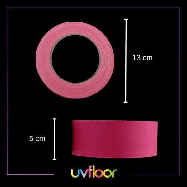 Fluo UV golvtejp - Paket med 4 fluorescerande tejpar för dekoration - Märke UV Floor