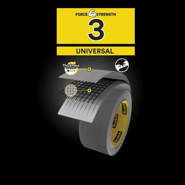 3M Universell Reparationsduk - Grå - 50mx48mm