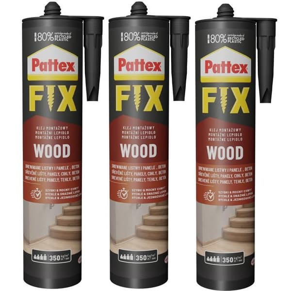 3x PATTEX FIX INSTALLATIONSLIM DISPRESSIV FÖR PANELER 385G VATTENTÄT