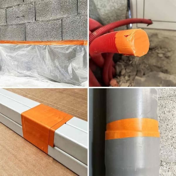 PVC-tejp orange bygg 50 mm x 33 m - TECPLAST - Paket med 72