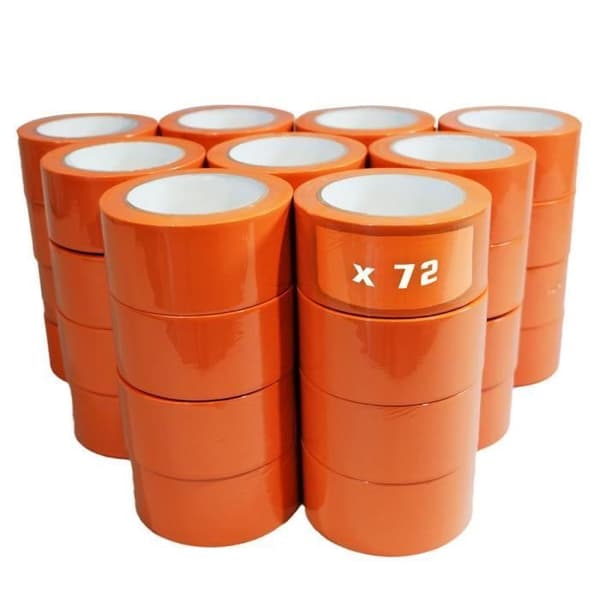 PVC-tejp orange bygg 50 mm x 33 m - TECPLAST - Paket med 72