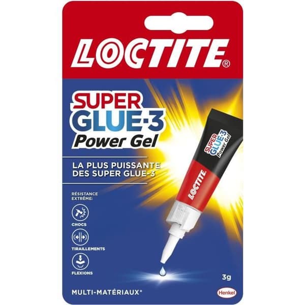 Cyanokrylatlim - LOCTITE - SUPERGLUE-3P - Power gel - Tube 3g