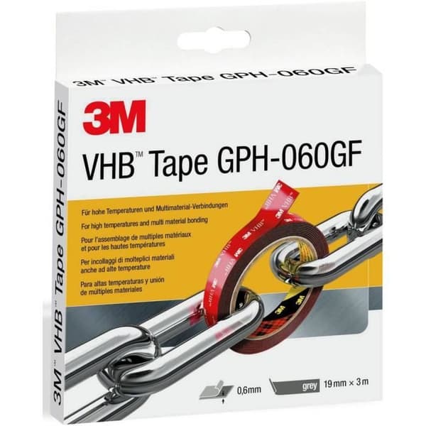 Självhäftande tejp - 3M - GPH-060F19-3 - Grå - 3 m x 19 mm - Multifunktion