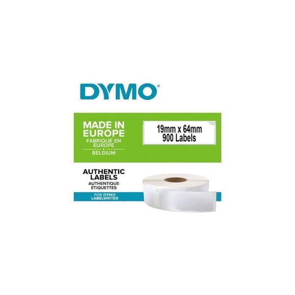 Dymo LabelWriter-resistenta streckkodsetiketter - Box med 2 rullar med 450 etiketter 19 mm x 64 mm
