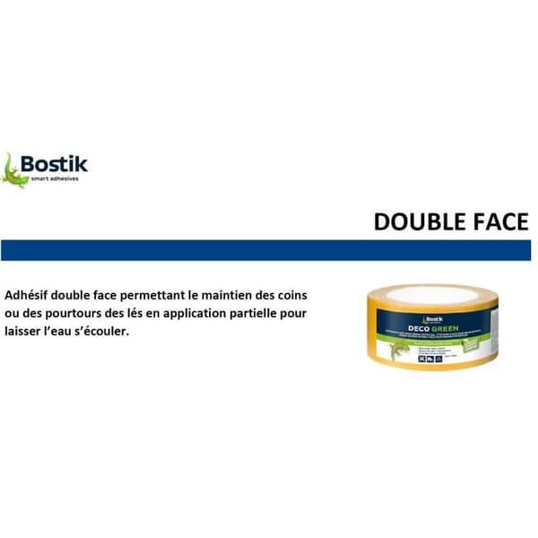 BOSTIK dubbelhäftande tejp för syntetiskt gräs - rulle på 5 cm x 10 m