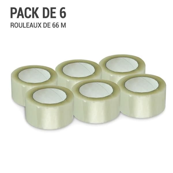Genomskinlig förpackningstejp - WAYTEX - 930709 - Bredd 50 mm - Längd 66 m - Förpackning med 6 rullar