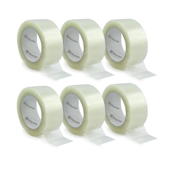 Genomskinlig förpackningstejp - WAYTEX - 930709 - Bredd 50 mm - Längd 66 m - Förpackning med 6 rullar