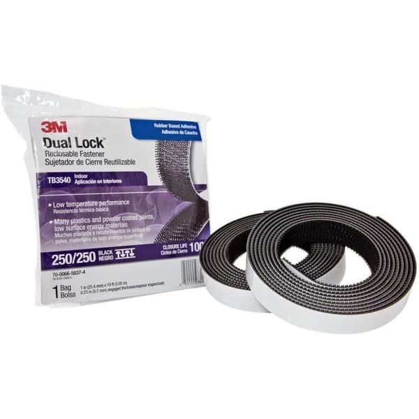 Kardborreband - 3M - SJ3540/25 - Polyolefin - 45,7 m - Svart - Multifunktionell