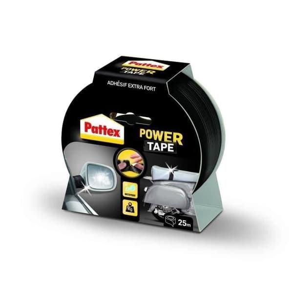 PATTEX självhäftande krafttejp - Fodral 25m - Svart