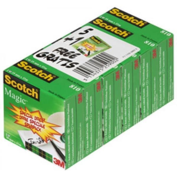 Tejp - Scotch - Magic 810 - 19 mm x 33 m - Förpackning med 24 rullar - Mångsidig användning