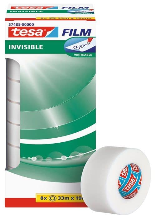 Tesa se - 57485-00000-00 - Tesafilm Invisible Paket med 8 opaka matta och osynliga tejper 33 m x 19 mm