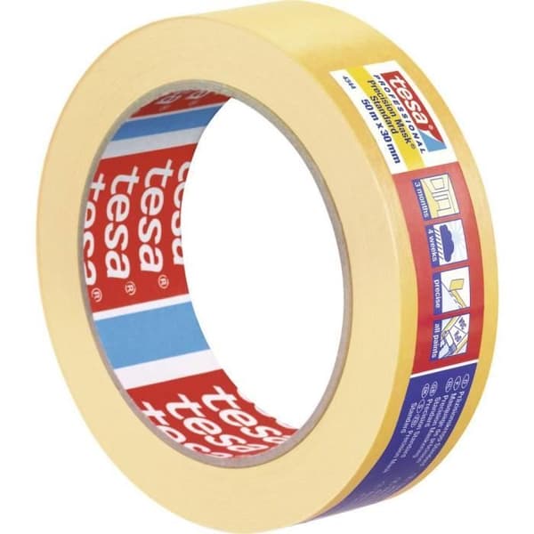 Maskeringstejp - tesa - 04344 - Gul - 50 m x 30 mm - 1 st(ck)
