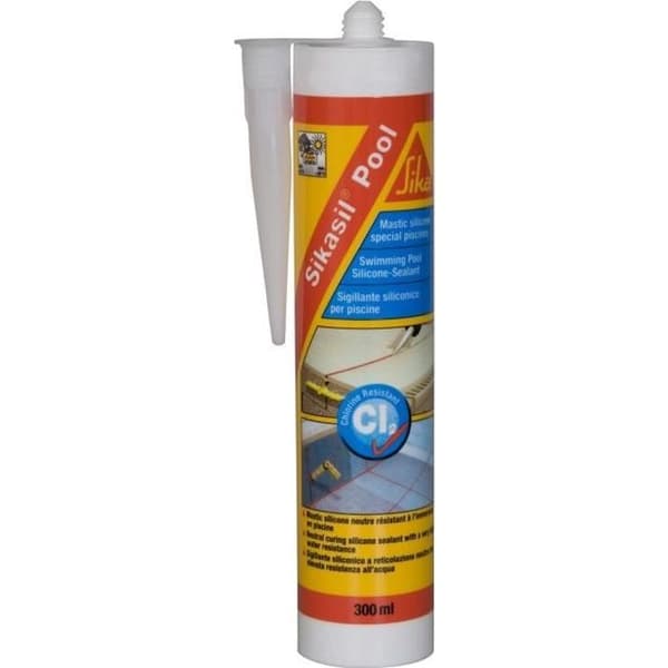 SIKA Sikasil Pool silikonfogmassa - Vit pooltätning - 300ml