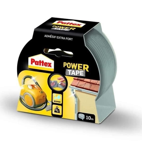 PATTEX Pattex självhäftande Power-tejp - Fodral 10m - Grå