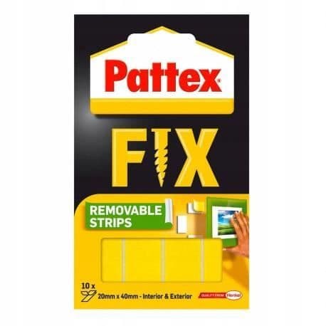 Avtagbara fästen - Pattex - 40mm x 10mm - Svart - Multi-användning - 2 kg max