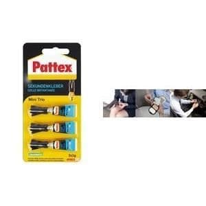 Colle instantanée Pattex Mini Trio - PATTEX - Svart/röd - Flytande - Precis dosering i droppar
