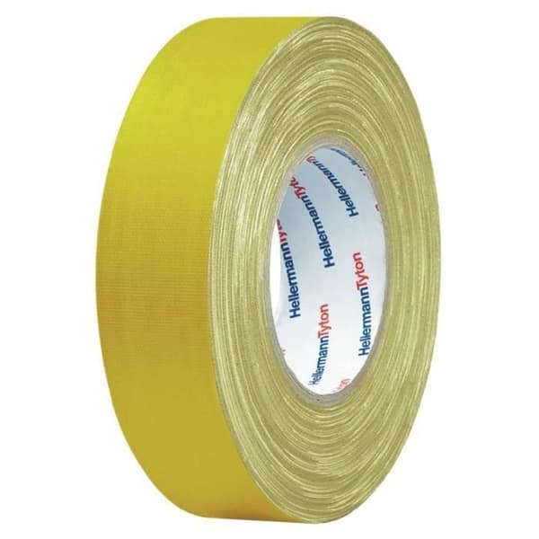 Självhäftande tygtejp - HellermannTyton - HelaTape Tex gul - 50 m x 19 mm - tjocklek 0,31 mm